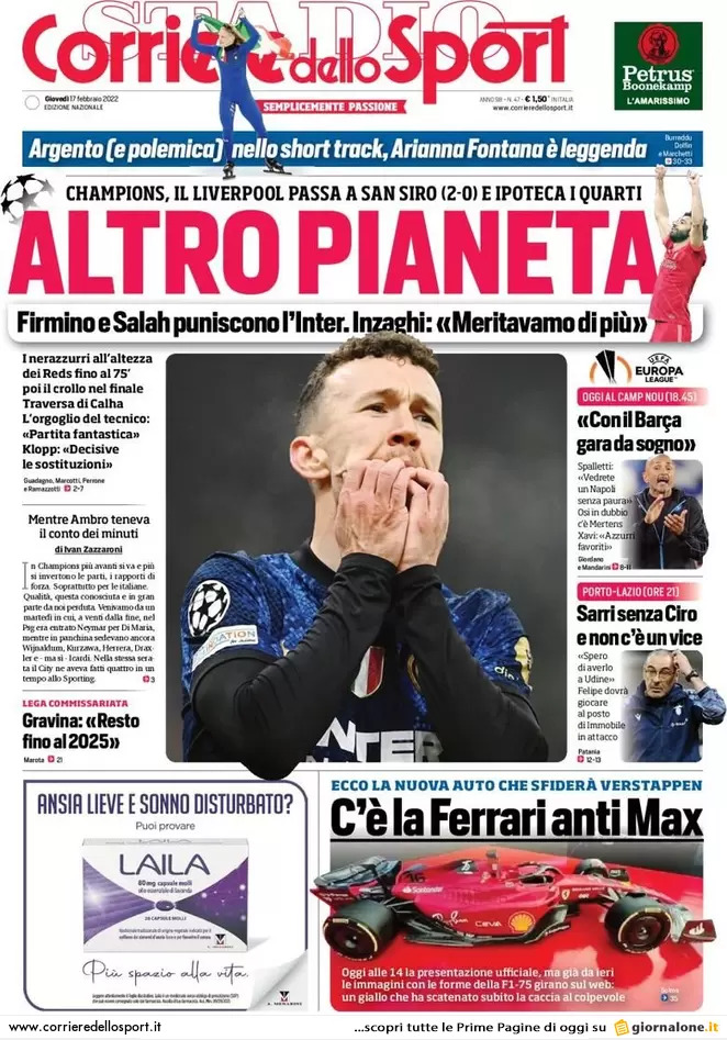 Rassegna stampa Juve: prime pagine quotidiani sportivi - 17 febbraio 2022 37 corriere dello sport 17 febbraio webp