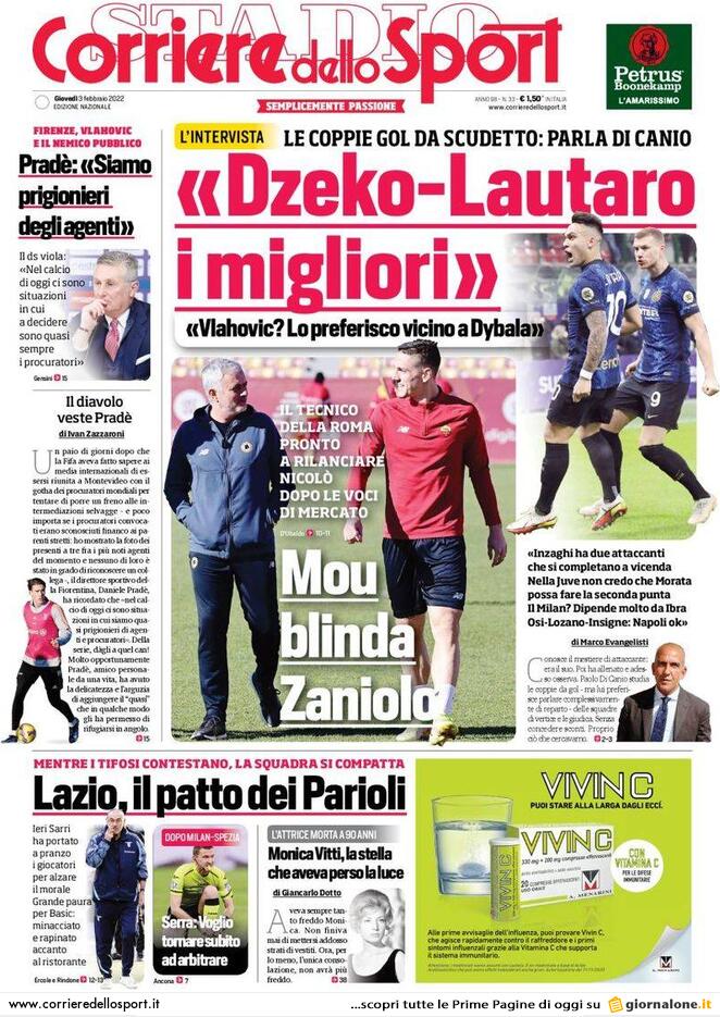 Rassegna stampa Juve: prime pagine quotidiani sportivi - 3 febbraio 2022 38 corriere dello sport 3 febbraio 2022