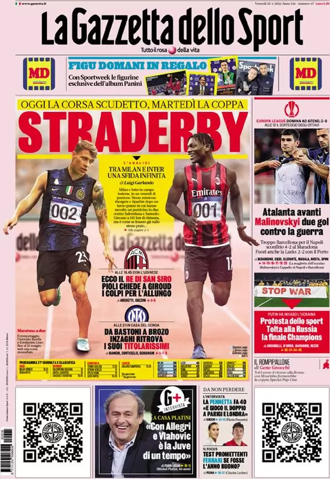 Rassegna stampa Juve: prime pagine quotidiani sportivi - 25 febbraio 2022 39 la gazzetta dello sport 010017068