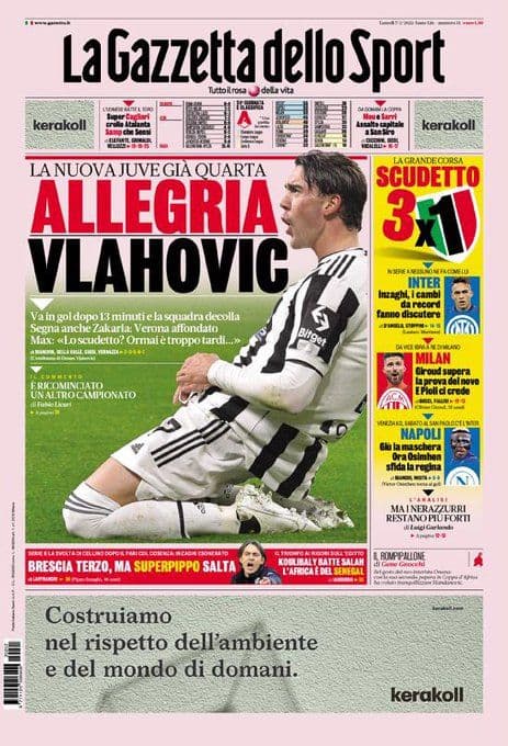 Rassegna stampa Juve: prime pagine quotidiani sportivi - 7 febbraio 2022 39 photo 2022 02 07 08 00 54