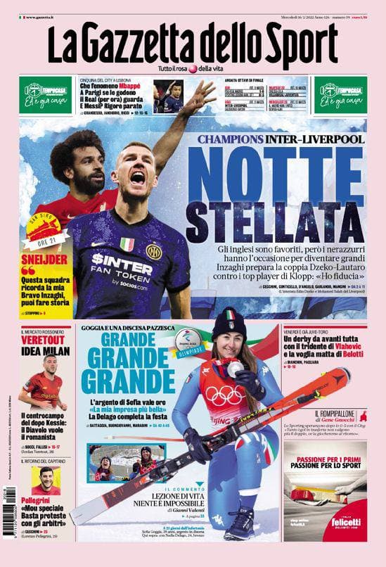 Rassegna stampa Juve: prime pagine quotidiani sportivi - 16 febbraio 2022 38 photo 2022 02 16 08 16 56
