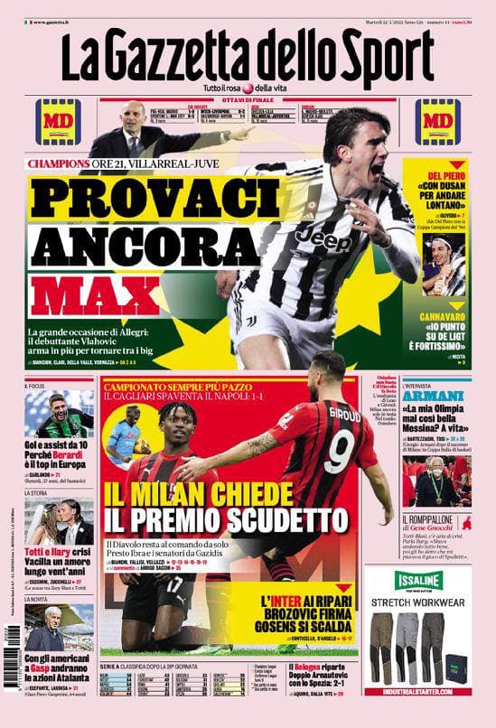 Rassegna stampa Juve: prime pagine quotidiani sportivi - 22 febbraio 2022 39 photo 2022 02 22 07 58 28