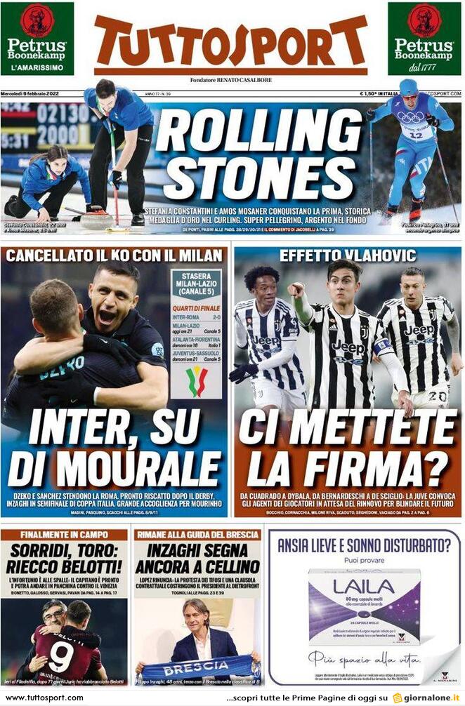 Rassegna stampa Juve: prime pagine quotidiani sportivi - 9 febbraio 2022 36 tuttosport 002133076