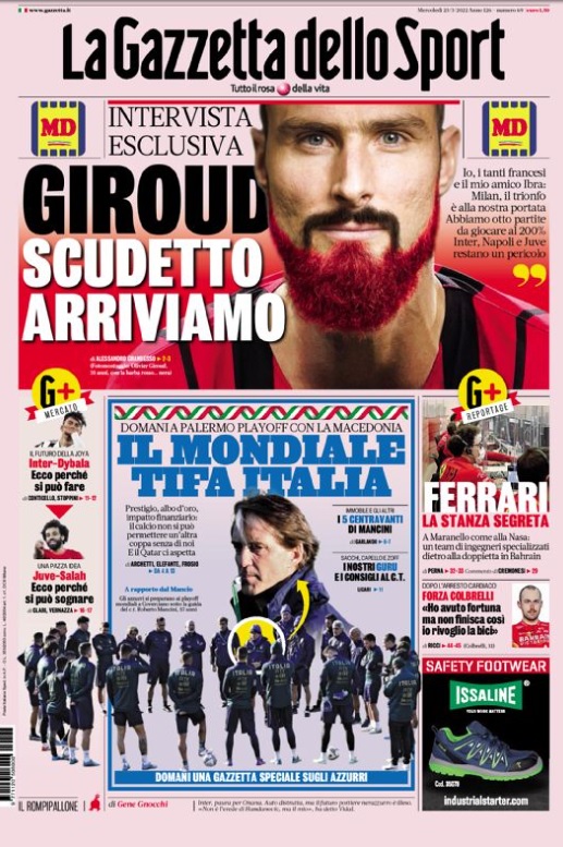 Rassegna stampa Juve: prime pagine quotidiani sportivi - 23 marzo 2022 36 Gazzetta dello Sport