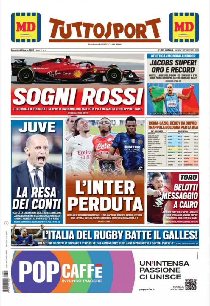 Rassegna stampa Juve: prime pagine quotidiani sportivi - 20 marzo 2022 37 Tuttosport 1