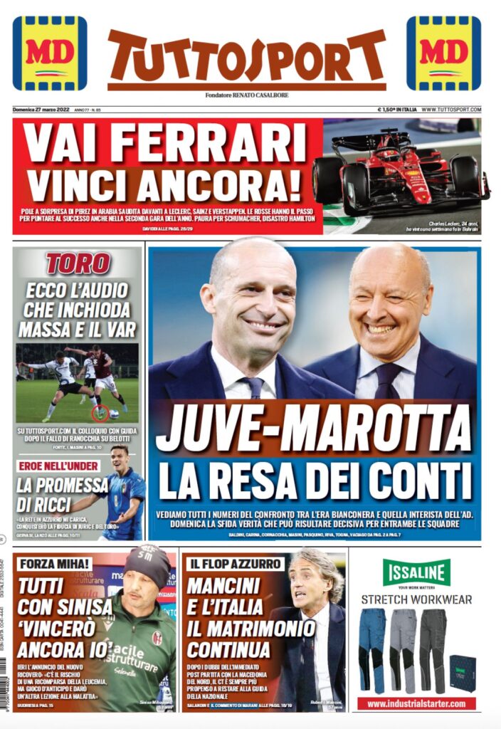 Rassegna stampa Juve: prime pagine quotidiani sportivi - 27 marzo 2022 36 Tuttosport 4