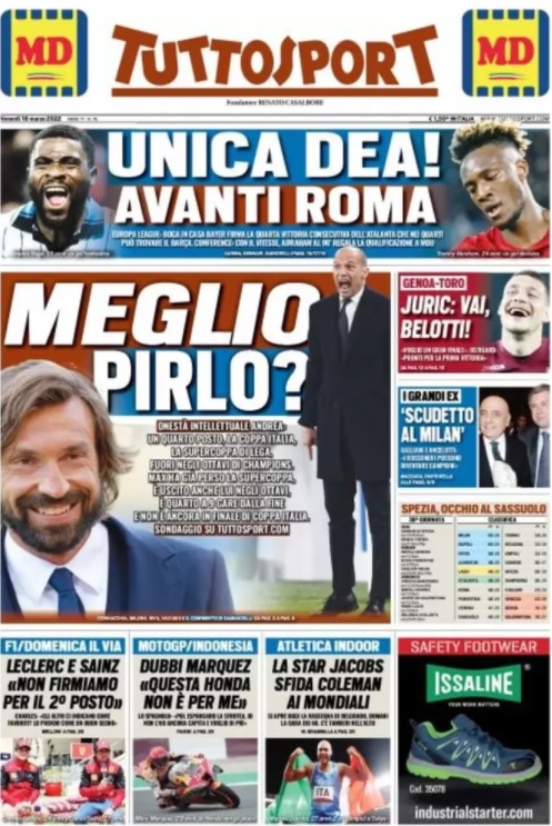 Rassegna stampa Juve: prime pagine quotidiani sportivi - 18 marzo 2022 37 Tuttosport