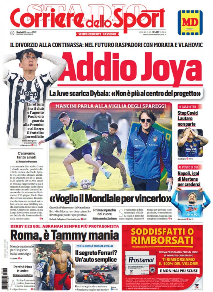 Rassegna stampa Juve: prime pagine quotidiani sportivi - 22 marzo 2022 36 cds rassegna 22 marzo