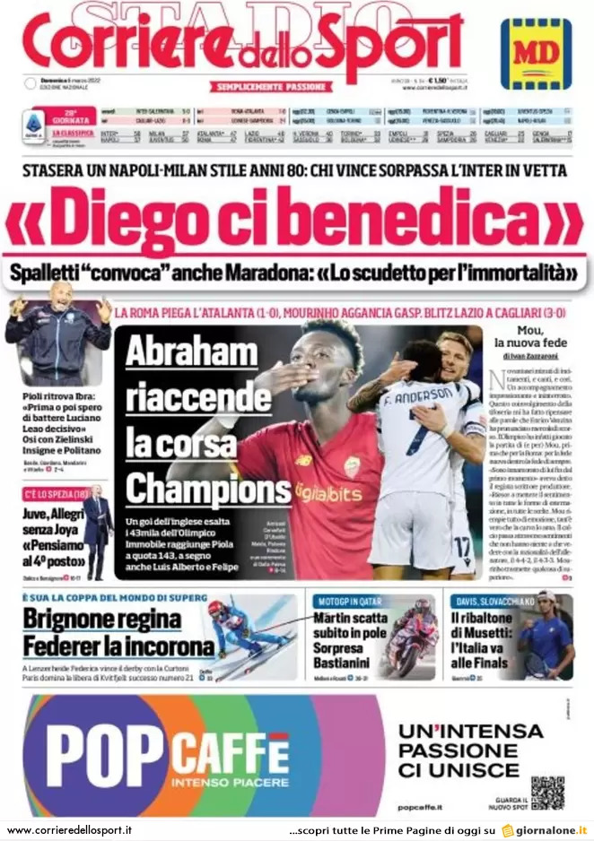 Rassegna stampa Juve: prime pagine quotidiani sportivi - 6 marzo 2022 37 corriere dello sport 003505885
