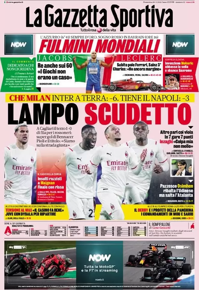 Rassegna stampa Juve: prime pagine quotidiani sportivi - 20 marzo 2022 39 la gazzetta dello sport 005135270