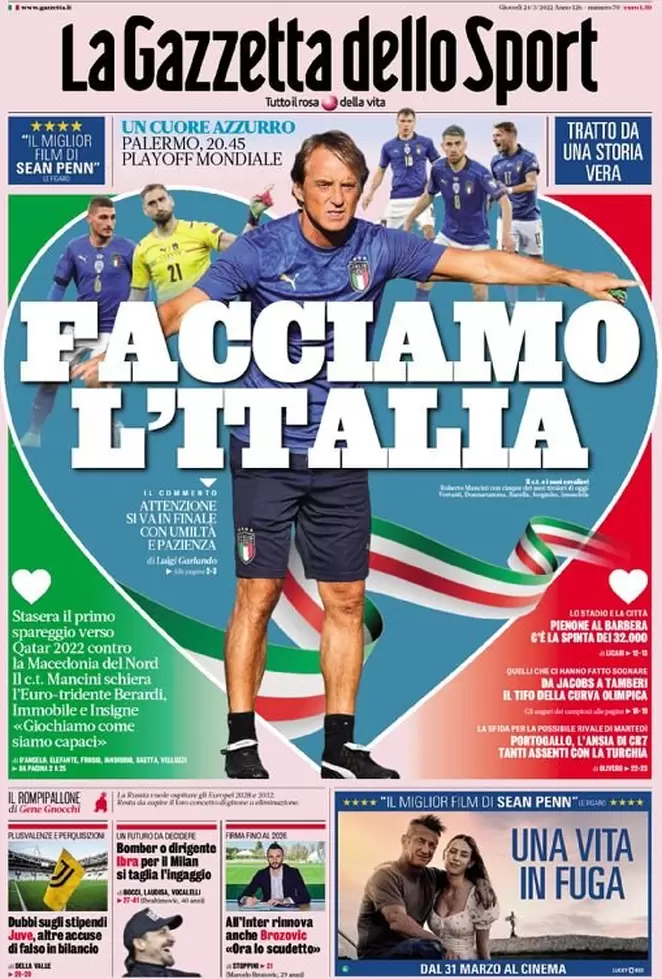 Rassegna stampa Juve: prime pagine quotidiani sportivi - 24 marzo 2022 39 la gazzetta dello sport 005353832