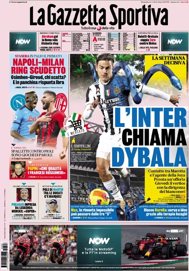 Rassegna stampa Juve: prime pagine quotidiani sportivi - 6 marzo 2022 38 la gazzetta dello sport 010011810
