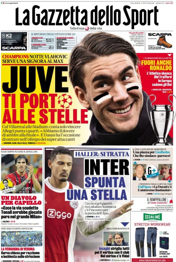 Rassegna stampa Juve: prime pagine quotidiani sportivi - 16 marzo 2022 38 photo 2022 03 16 07 55 51