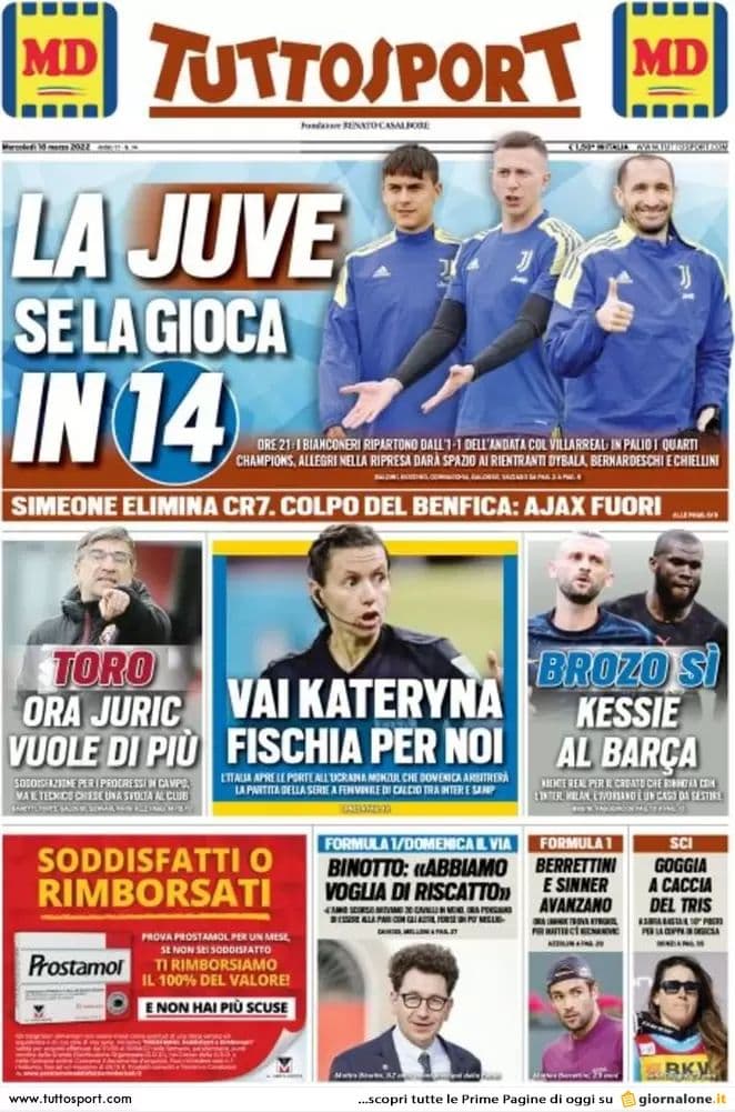 Rassegna stampa Juve: prime pagine quotidiani sportivi - 16 marzo 2022 39 photo 2022 03 16 07 55 54