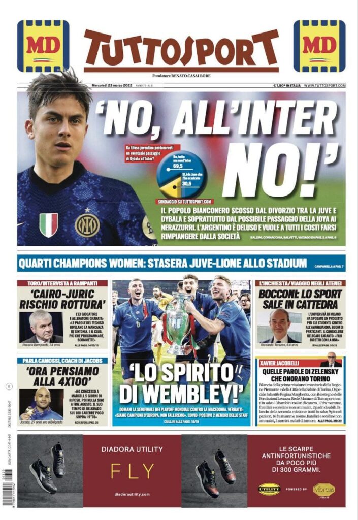 Rassegna stampa Juve: prime pagine quotidiani sportivi - 23 marzo 2022 39 photo 2022 03 23 07 56 58