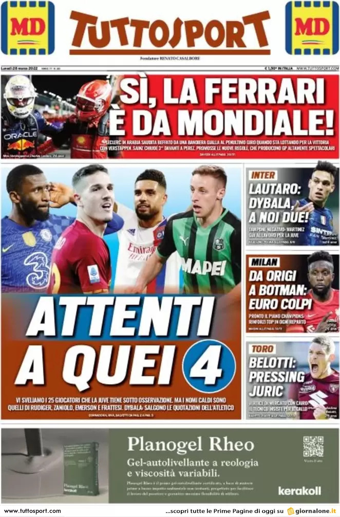 Rassegna stampa Juve: prime pagine quotidiani sportivi - 28 marzo 2022 36 tuttosport 003152987
