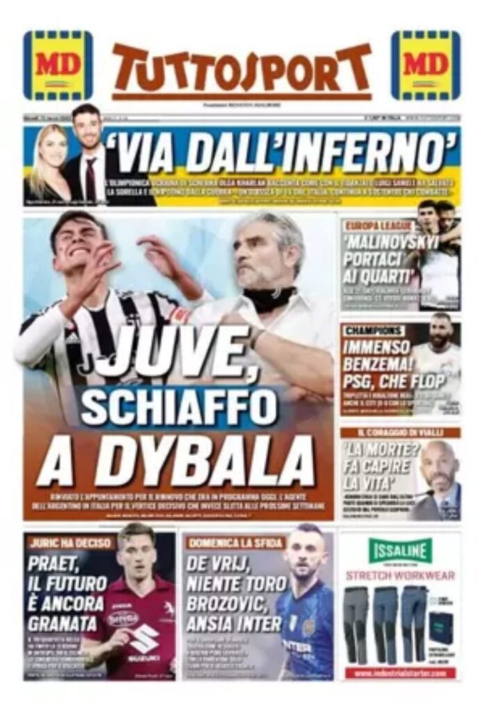 Rassegna stampa Juve: prime pagine quotidiani sportivi - 10 marzo 2022 36 tuttosport 003331823 1 1