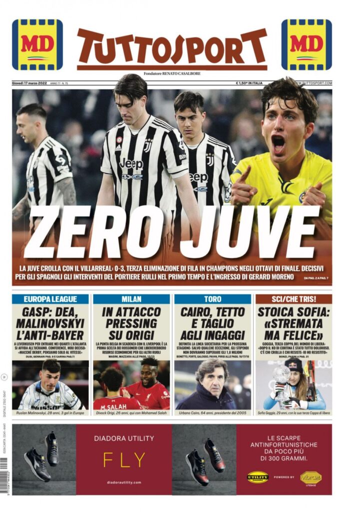 Rassegna stampa Juve: prime pagine quotidiani sportivi - 17 marzo 2022 37 tuttosport 3
