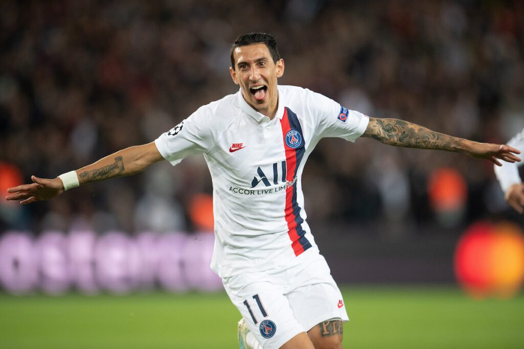 (190919) MADRID, Sept. 19, 2019 Angel Di Maria of Paris Saint Germain celebrates his goal during their Group A mat
