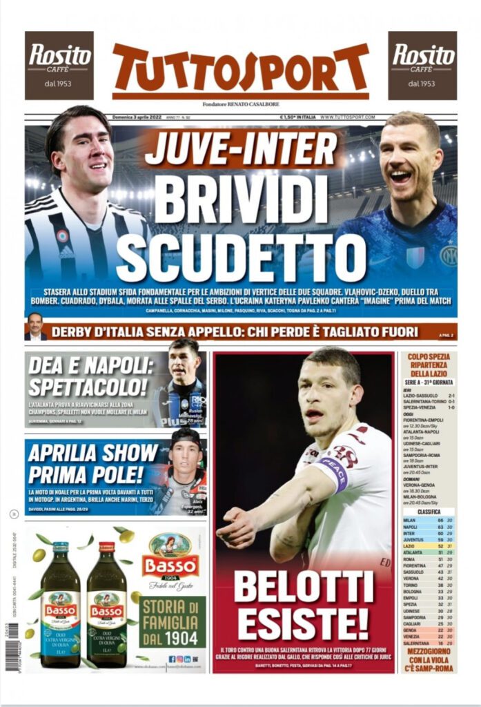 Rassegna stampa Juve: prime pagine quotidiani sportivi - 3 aprile 2022 37 IMG 0413