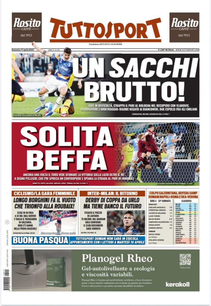 Rassegna stampa Juve: prime pagine quotidiani sportivi - 17 aprile 2022 37 IMG 0772 1