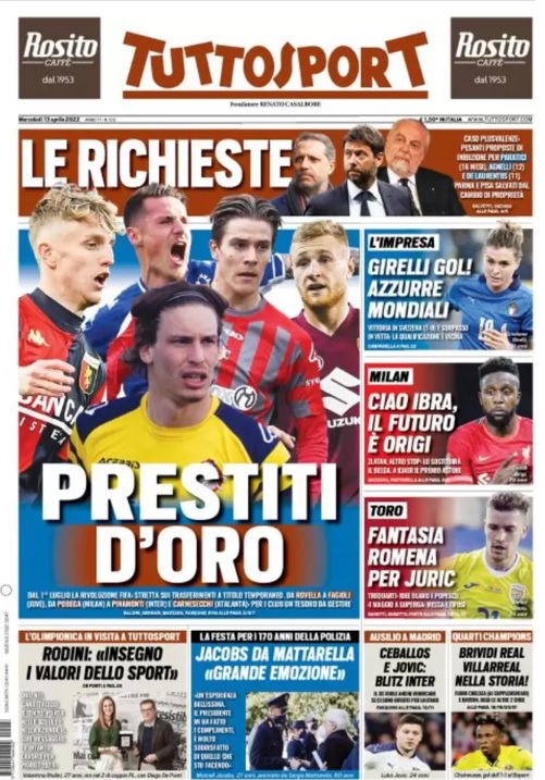 Rassegna stampa Juve: prime pagine quotidiani sportivi - 13 aprile 2022 36 Tuttosport 1