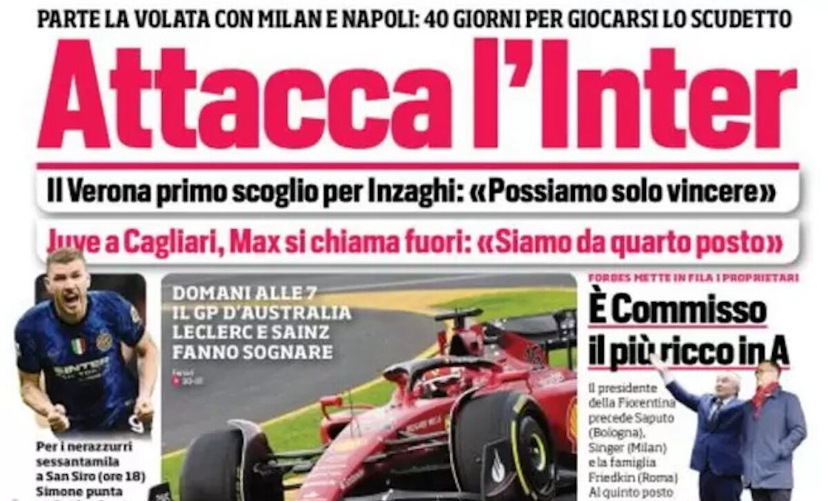 Rassegna stampa Juve: prime pagine quotidiani sportivi - 9 aprile 2022 36 corriere dello sport 002306852 1 e1649457395303