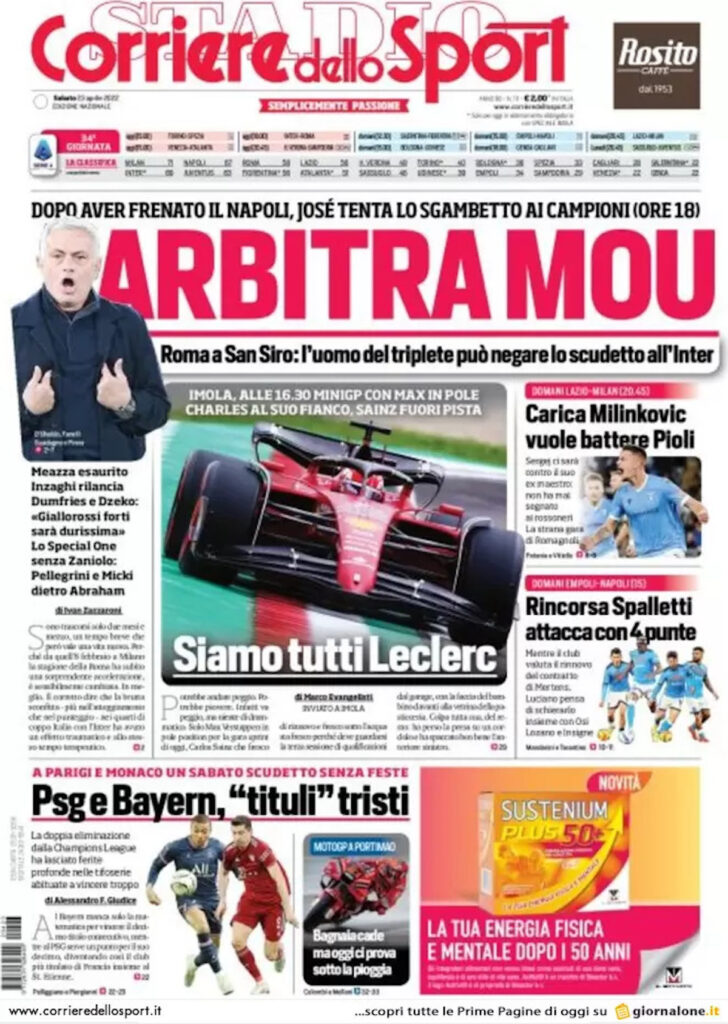 Rassegna stampa Juve: prime pagine quotidiani sportivi - 23 aprile 2022 37 corriere dello sport 002308729