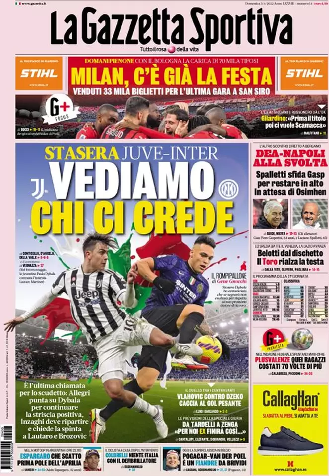 Rassegna stampa Juve: prime pagine quotidiani sportivi - 3 aprile 2022 39 la gazzetta dello sport 005316749 1