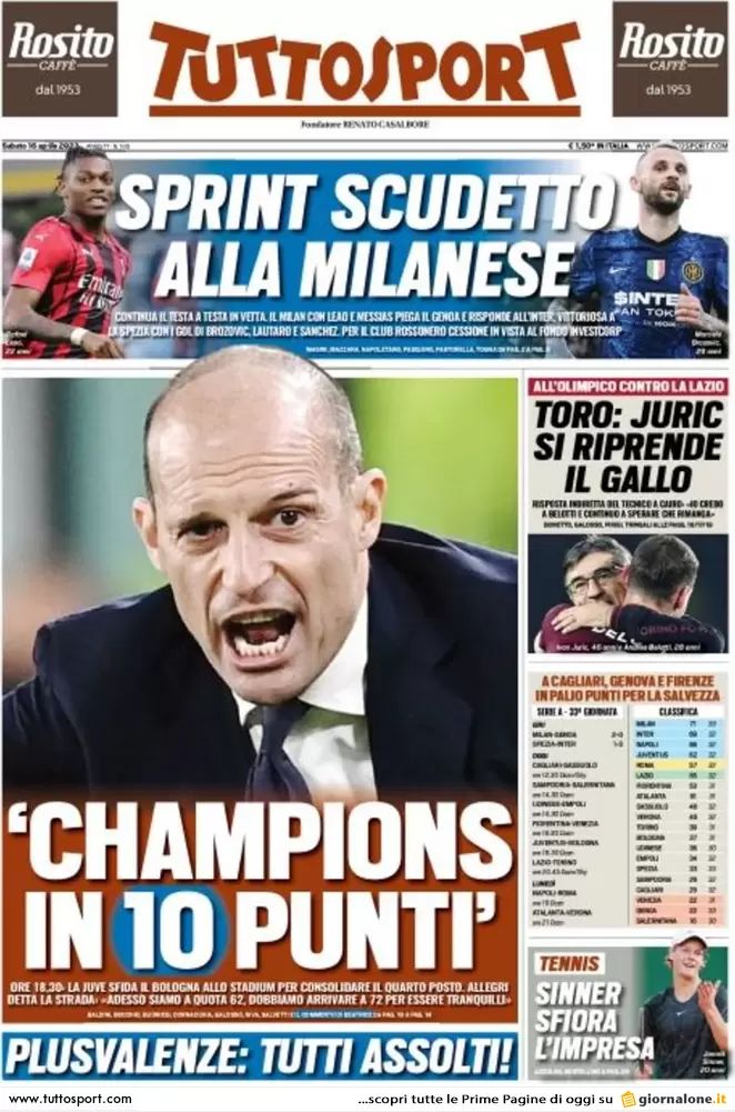 Rassegna stampa Juve: prime pagine quotidiani sportivi - 16 aprile 2022 38 photo 2022 04 16 07 50 08