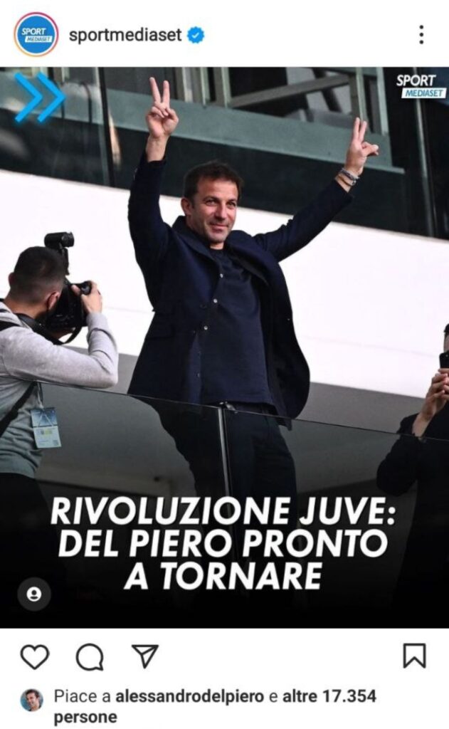 Del Piero torna alla Juve? Arriva il like del capitano, che indizio! - FOTO 37 photo 2022 04 19 19 14 52 1