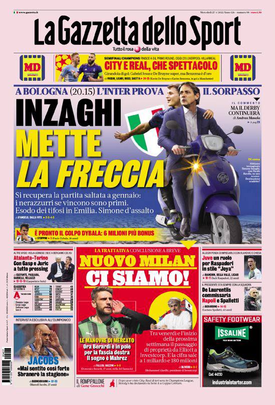 Rassegna stampa Juve: prime pagine quotidiani sportivi - 27 aprile 2022 38 photo 2022 04 27 07 39 01