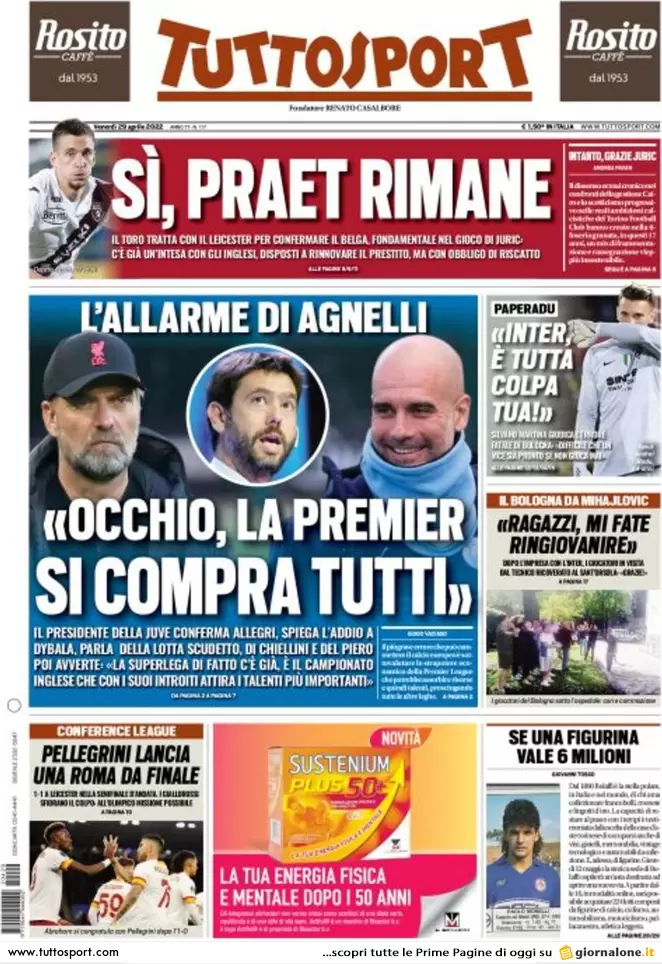 Rassegna stampa Juve: prime pagine quotidiani sportivi - 29 aprile 2022 37 tuttosport 001304939