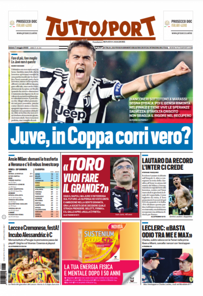 Rassegna stampa Juve: prime pagine quotidiani sportivi - 7 maggio 2022 37 IMG 1211