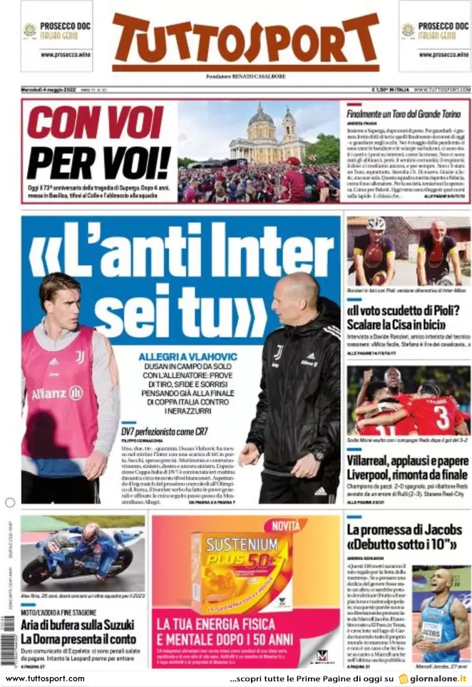 Rassegna stampa Juve: prime pagine quotidiani sportivi - 4 maggio 2022 36 Tuttosort
