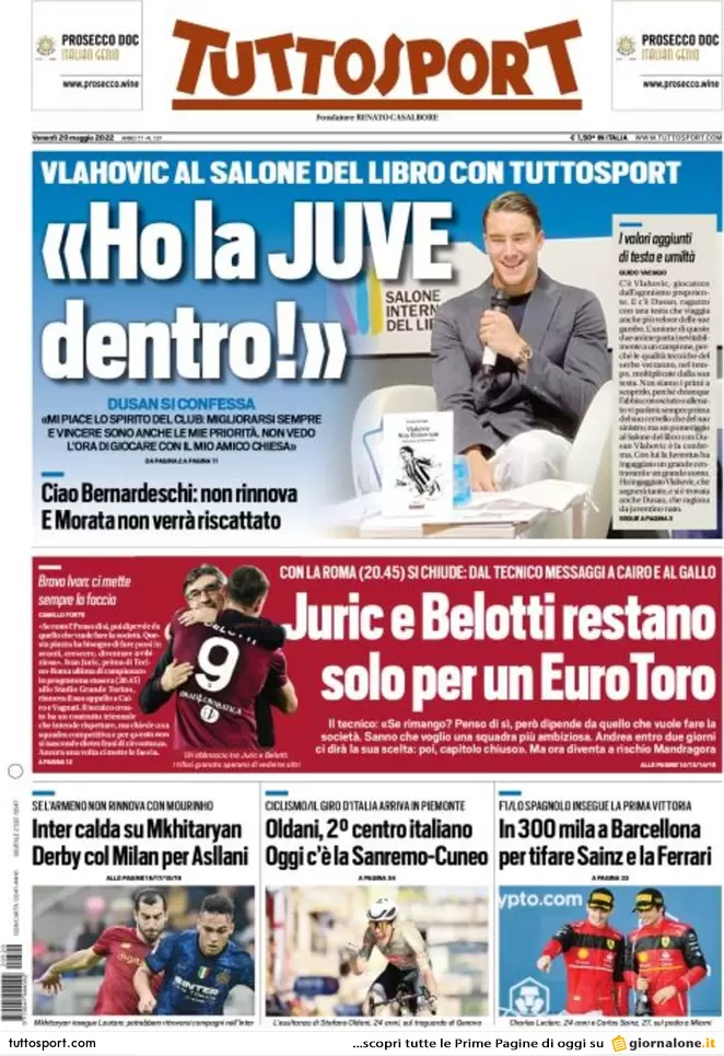 Rassegna stampa Juve: prime pagine quotidiani sportivi - 20 maggio 2022 36 Tuttosport 2