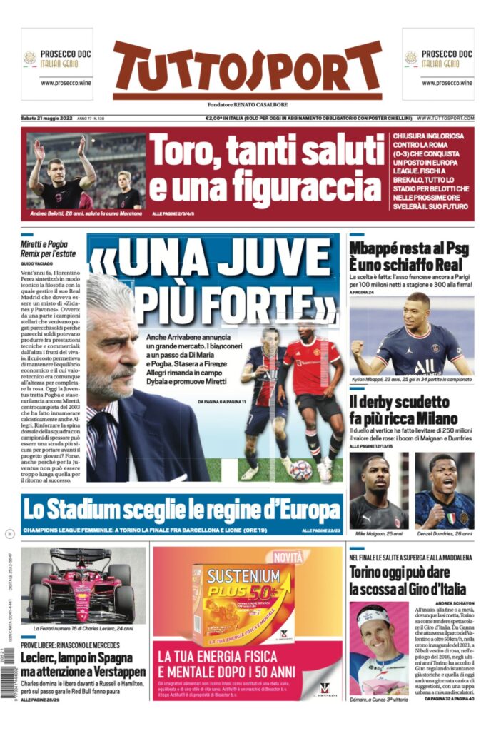 Rassegna stampa Juve: prime pagine quotidiani sportivi - 21 maggio 2022 37 WhatsApp Image 2022 05 21 at 00.19.30