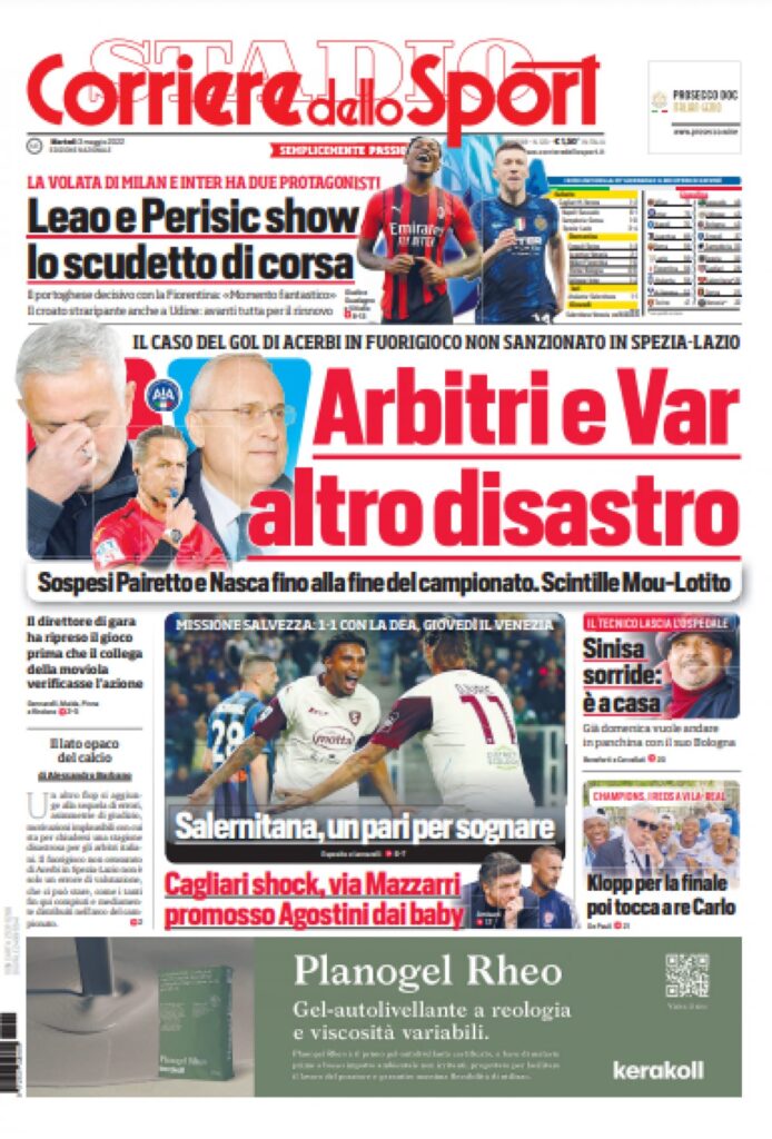Rassegna stampa Juve: prime pagine quotidiani sportivi - 3 maggio 2022 36 cds 3 5 22