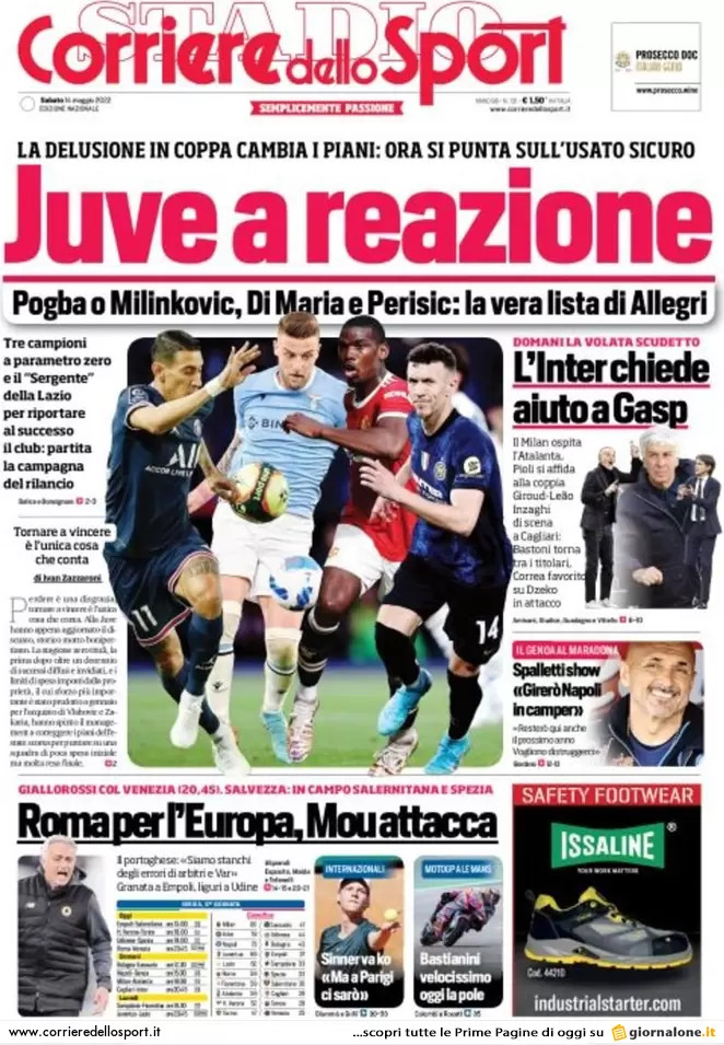 Rassegna stampa Juve: prime pagine quotidiani sportivi - 14 maggio 2022 38 corriere dello sport 001146695