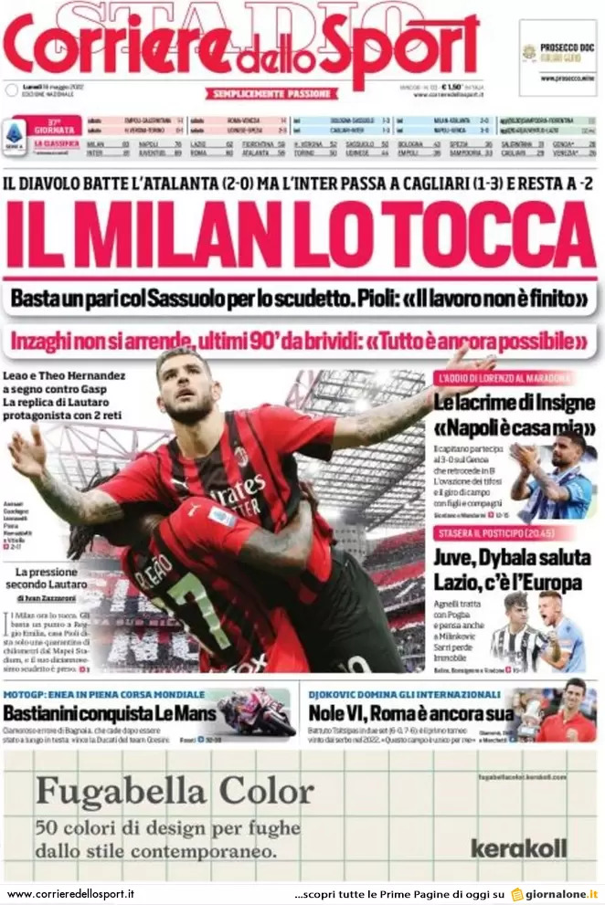 Rassegna stampa Juve: prime pagine quotidiani sportivi - 16 maggio 2022 37 corriere dello sport 002345750
