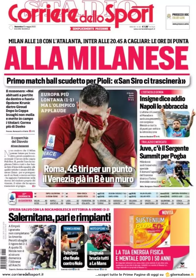 Rassegna stampa Juve: prime pagine quotidiani sportivi - 15 maggio 2022 38 corriere dello sport 003306080