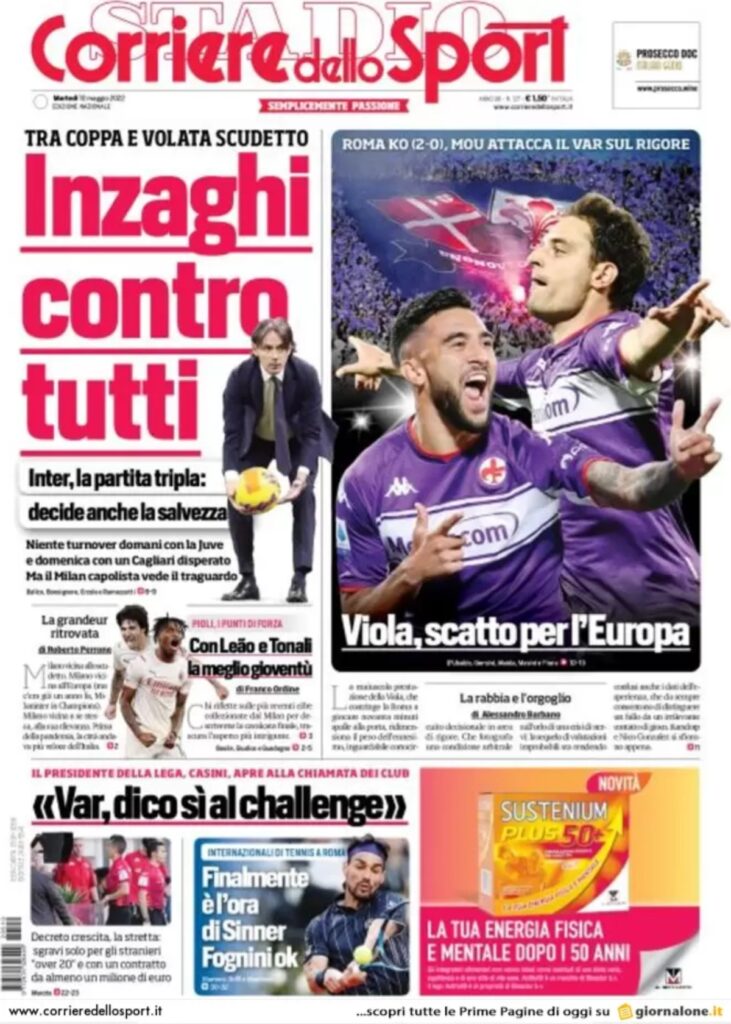 Rassegna stampa Juve: prime pagine quotidiani sportivi - 10 maggio 2022 38 corriere dello sport 004306017