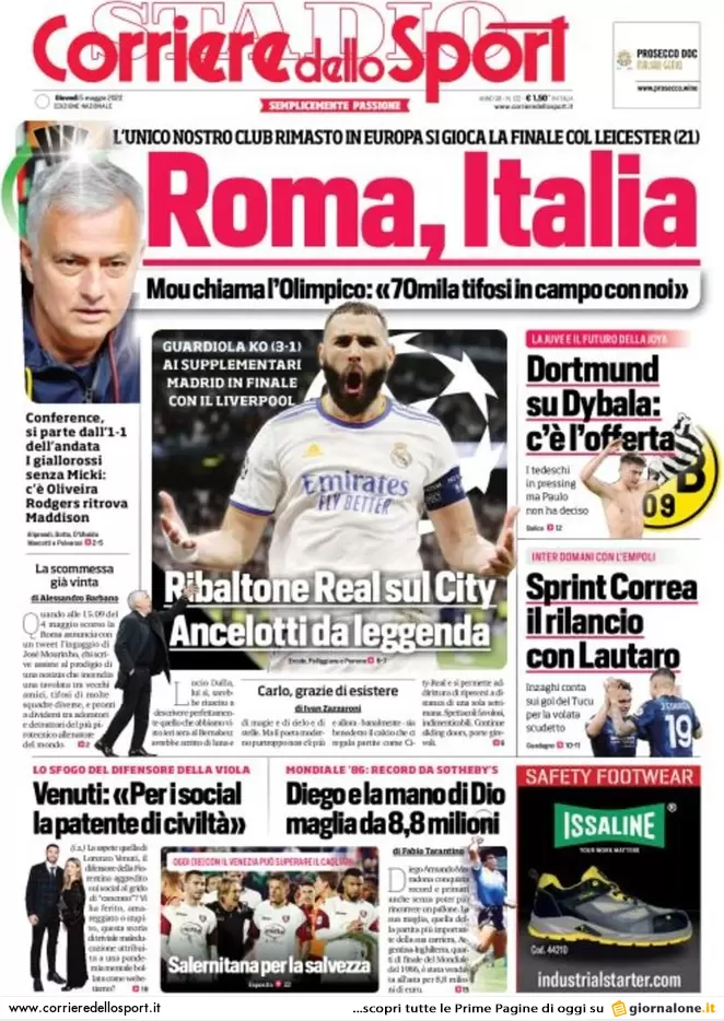 Rassegna stampa Juve: prime pagine quotidiani sportivi - 5 maggio 2022 38 corriere dello sport 005449359