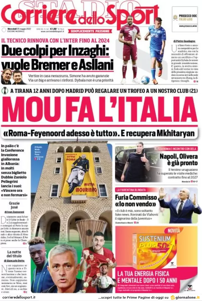 Rassegna stampa Juve: prime pagine quotidiani sportivi - 25 maggio 2022 36 corriere dello sport 1