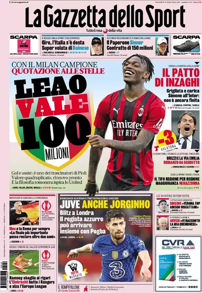 Rassegna stampa Juve: prime pagine quotidiani sportivi - 19 maggio 2022 39 la gazzetta dello sport 005301752 1