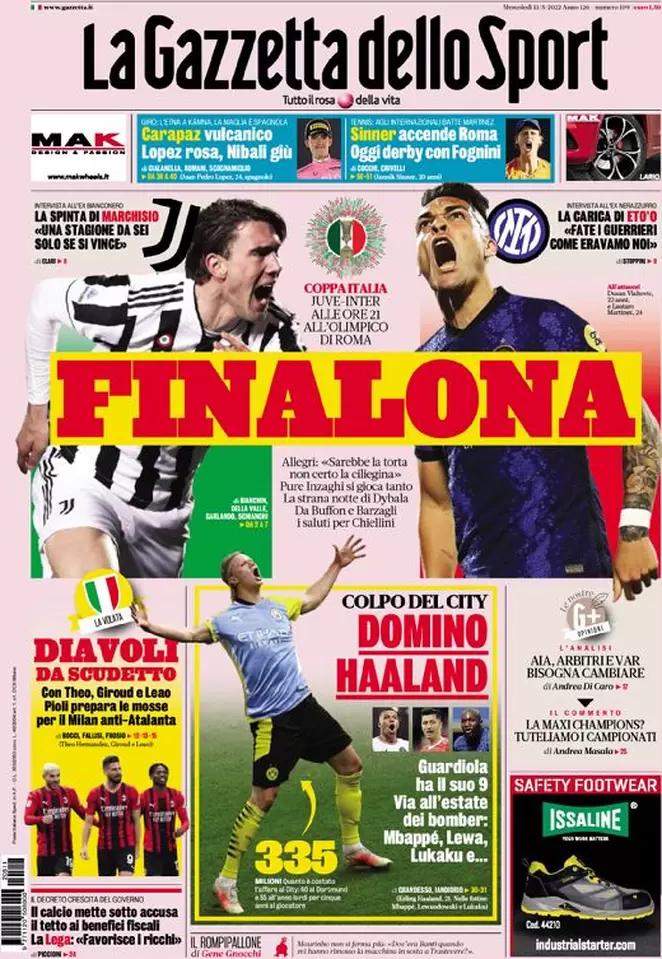 Rassegna stampa Juve: prime pagine quotidiani sportivi - 11 maggio 2022 39 la gazzetta dello sport 005305793