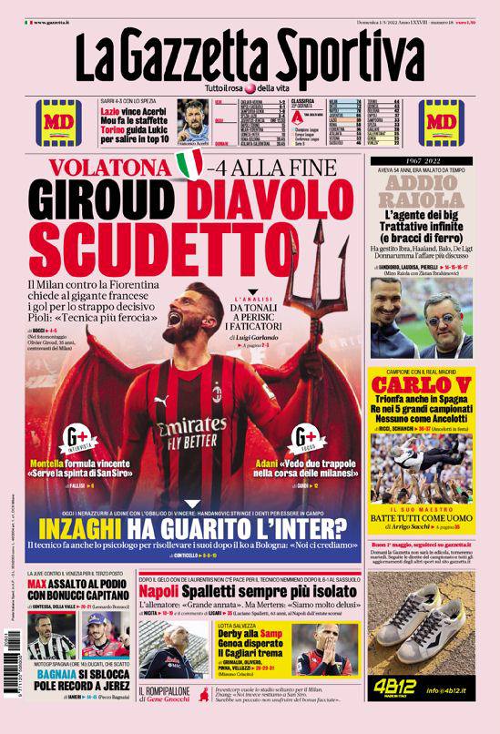 Rassegna stampa Juve: prime pagine quotidiani sportivi - 1 maggio 2022 39 photo 2022 05 01 07 56 18