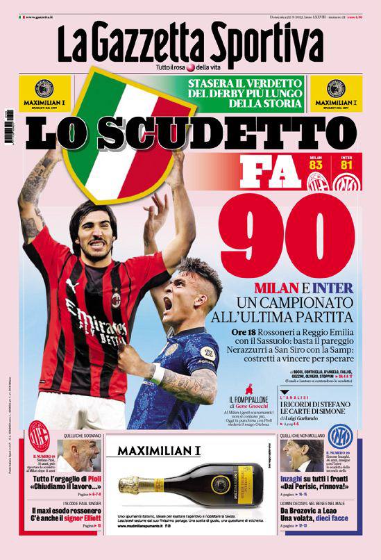 Rassegna stampa Juve: prime pagine quotidiani sportivi - 22 maggio 2022 39 photo 2022 05 22 07 38 56