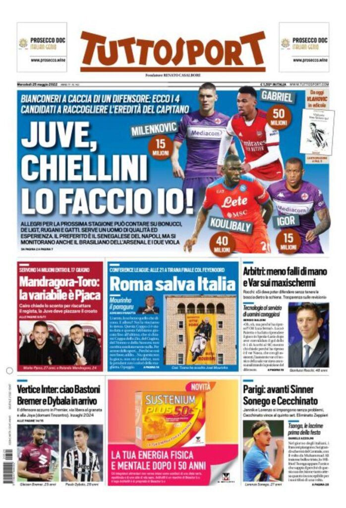 Rassegna stampa Juve: prime pagine quotidiani sportivi - 25 maggio 2022 39 photo 2022 05 25 07 52 41