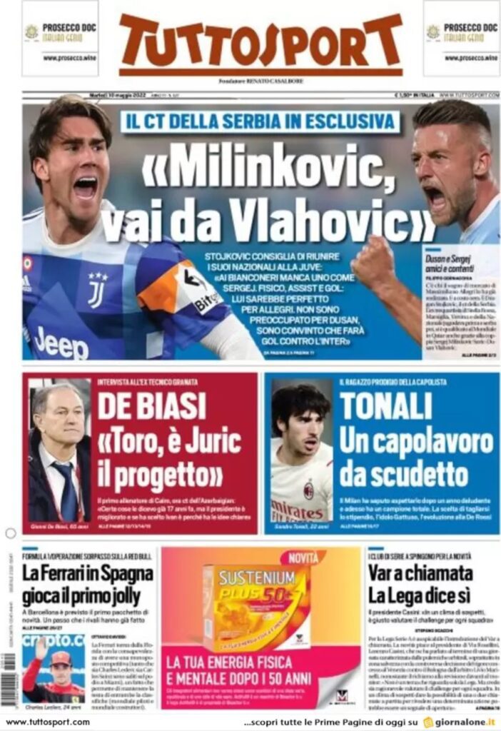 Rassegna stampa Juve: prime pagine quotidiani sportivi - 10 maggio 2022 37 tuttosport 001303616